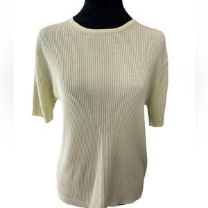 Croft & Barrow ribbed light lime green pullover sweater top ladies XL VTG acryli